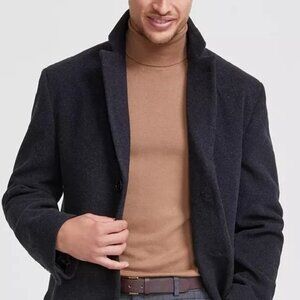 Calvin Klein Men's Prosper Wool-Blend Slim Fit Overcoat - Black